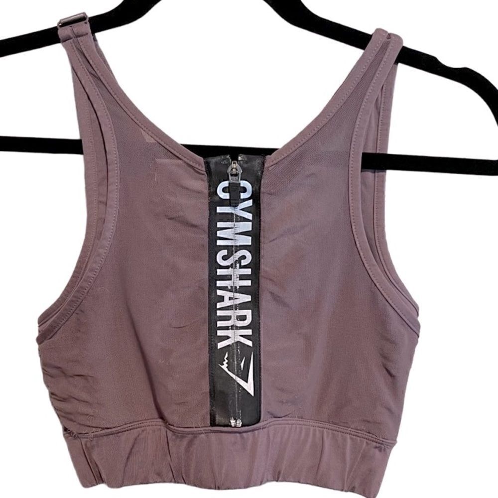 Gymshark- Women’s Elevate Sports Bra Front Zip Purple Wash High Impact, Size S